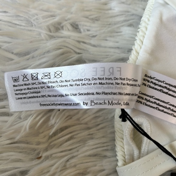 Free Society mix and match scrunch triangle bikini top in ivory size XS - Picture 11 of 15